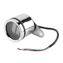 Motorcycle LED Digital 2 in 1 Voltmeter Tachometer Gauge with Metal Odometer and Speedometer
