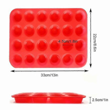 1 moule à muffins en silicone pour 24 mini-cupcakes, moule de cuisson antiadhésif en silicone, pour