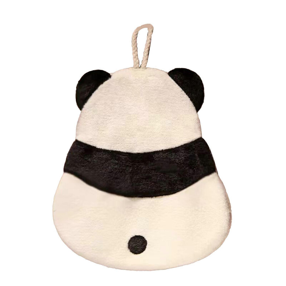 Hand Towel Thickened Cute Cartoon Animal Pattern Absorbent Hanging Kitchen Towel for Kids Home Panda