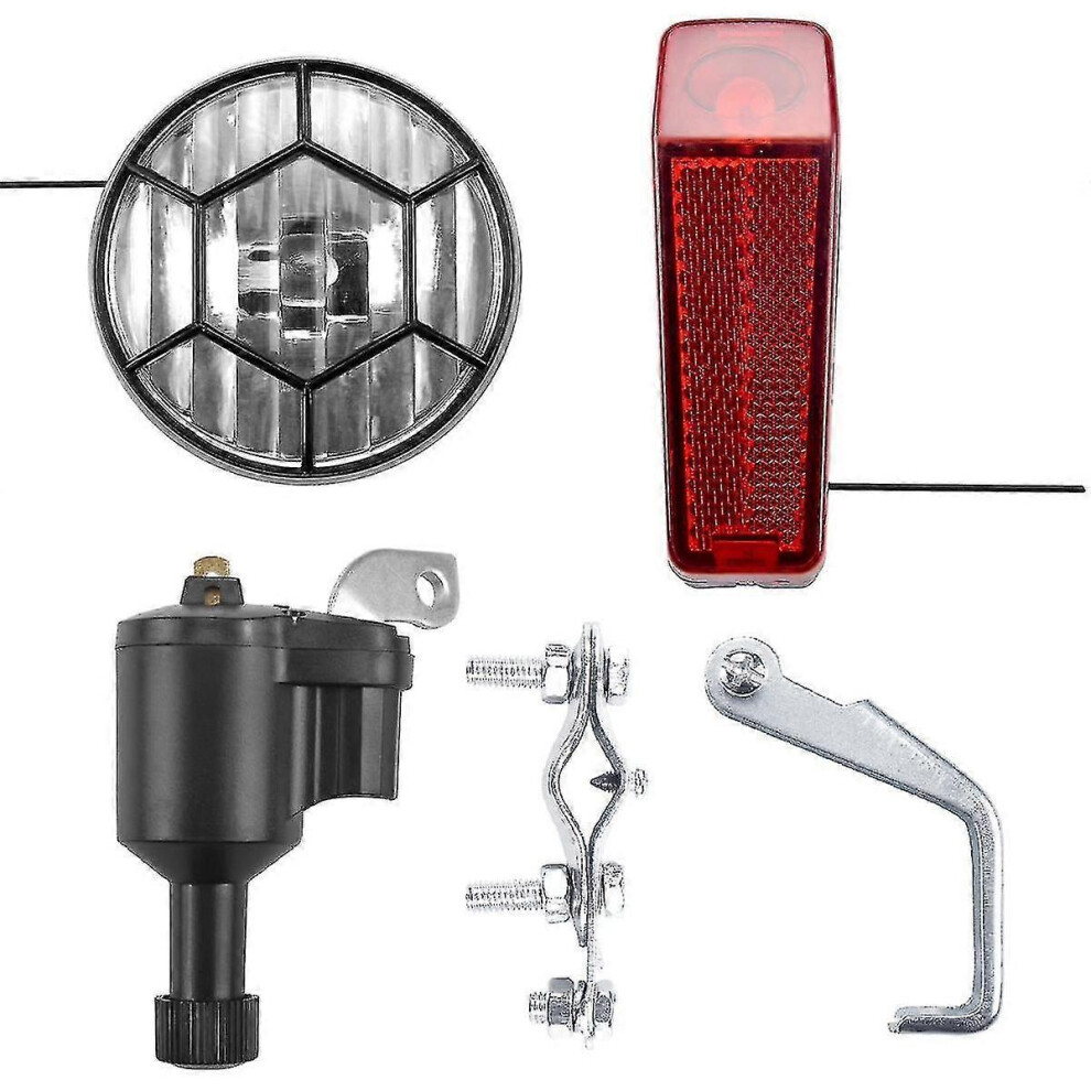Bike Bicycle Motorized Bike Friction Generator Dynamo Head Tail Kit 6V 3W Bike Accessories Light 9421490174605