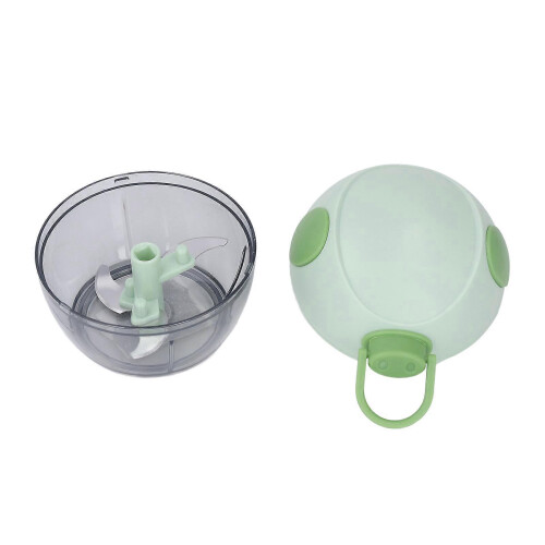Manuell Vitlökshackare Multifunktionell Mini Hand Pull String Vitlöksfärs Matberedare för Home Green