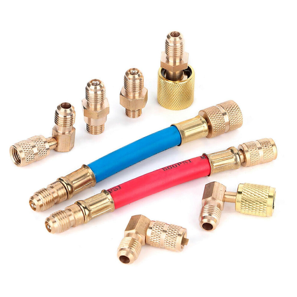 8Pcs/Set Air Conditioning Refrigeration R-12A/C Connector Adapter Hoses R134a R12 9421490178368