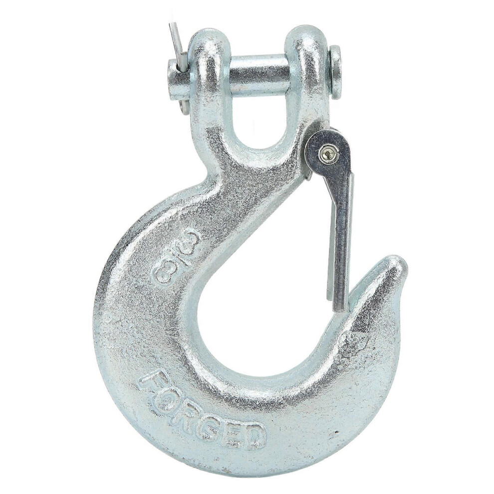 3/8In Winch Trailer Clevis Hooks 1In Wide Gap Opening 18000Lbs Load With Safety Latch 9421490179174