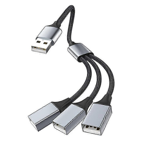 Cable divisor USB, conector de extensión USB/Tipo C macho a 3 hembras, concentrador de puerto USB, datos
