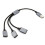 Cable divisor USB, conector de extensión USB/Tipo C macho a 3 hembras, concentrador de puerto USB, datos 2
