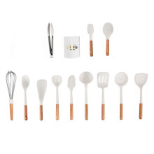 Ensemble de 12 ustensiles de cuisine en silicone blanc, style nordique minimaliste, antiadhésifs