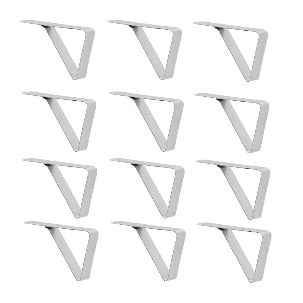 12Pcs Tablecloth Clip Stainless Steel Triangle Tablecloth Garden Dining Table Tablecloth Clip Picnics