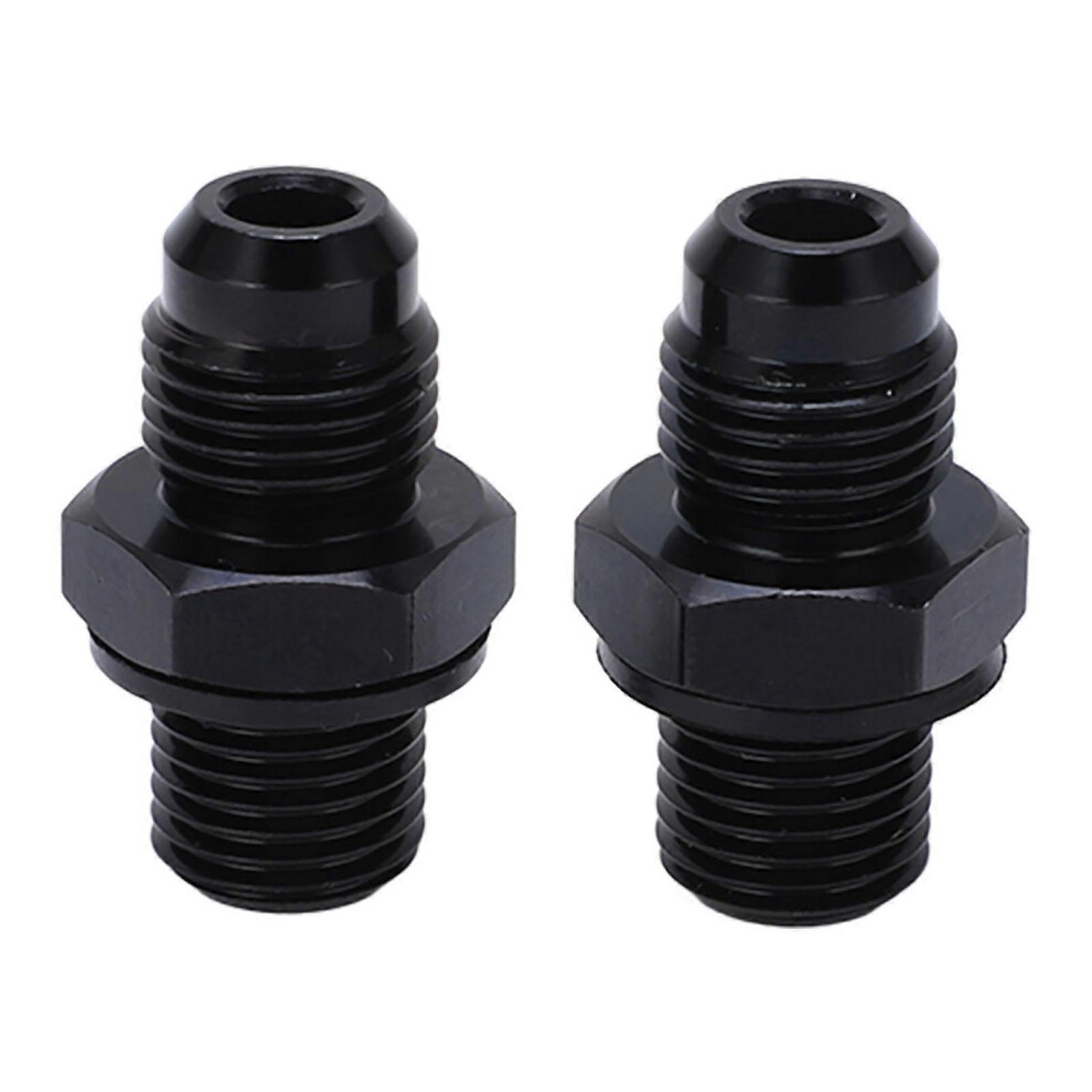 1Pair 6An1/4Nps Transmission Oil Cooler Adapter Fitting Aluminium Alloy Rustproof Blackshort Type 9421490179709