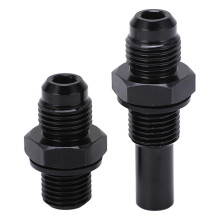 1Pair 6AN1/4NPS Transmission Oil Cooler Adapter Fitting Aluminium Alloy Rustproof BlackLong Type