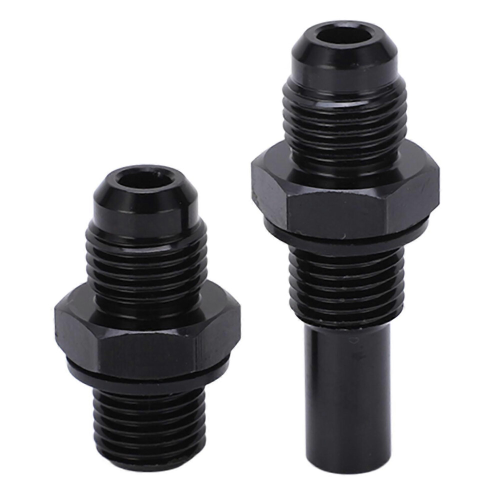 1Pair 6An1/4Nps Transmission Oil Cooler Adapter Fitting Aluminium Alloy Rustproof Blacklong Type 9421490179792