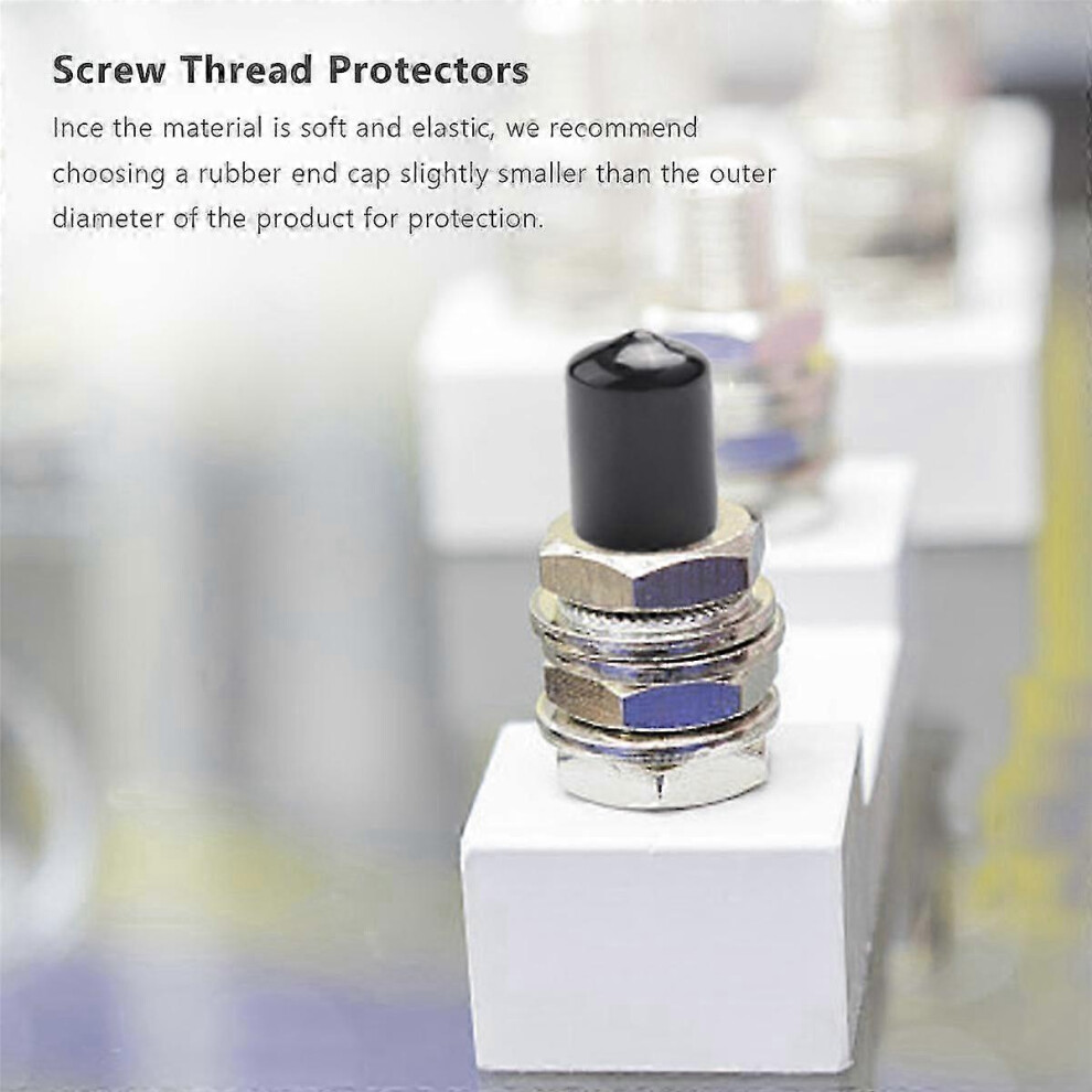 10Pcs Rubber End Caps 16Mm ID PVC Round Tube Bolt Cap Cover Screw Thread Protectors