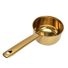 Waterlepel met lange steel, 304 roestvrij staal, ruimtebesparende lepel, goudkleurig, voor keuken, badkamer,