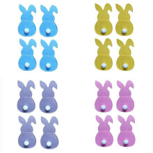 Lot de 16 sacs à couverts en forme de lapin de Pâques, porte-couverts en forme de lapin, sacs de rangement