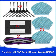 12PCS Main Side Brush Hepa Filter Mop Cloth suitable for M7 / M7 Pro/ NER700 Robot Vacuum Replacement
