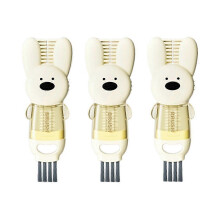 Lot de 3 brosses de nettoyage multifonctions 3 en 1 pour couvercles de bouteilles, tétines, gobelets