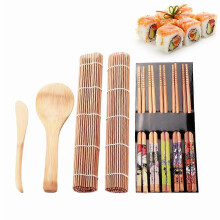 Bamboo Sushi Maker Set Sushi Rolling Mat Kits Sushi Verhon Terä Lusikka ja Syömäpuikot Setti-OEIN