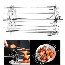 Rostfritt stål Grillad Cage Roaster Roterande Grill Grill Köttspett Tool-OEIN