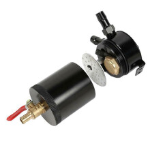 Universal Oil Catch Can Compact Baffled 2-Port Aluminum Reservoir Oil Catch Tank with Drain Valve Fuel