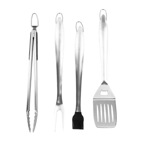 Stainless Steel Grilling Kit Sturdy Thick Rust Resistant Hook Design Portable BBQ Grill Tool Set for