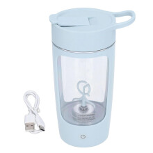 Elektrisk shakerflaska 650mL USB-laddning Bärbar blå BPA-fri pulvermixerkopp för hemmakontor-OEIN