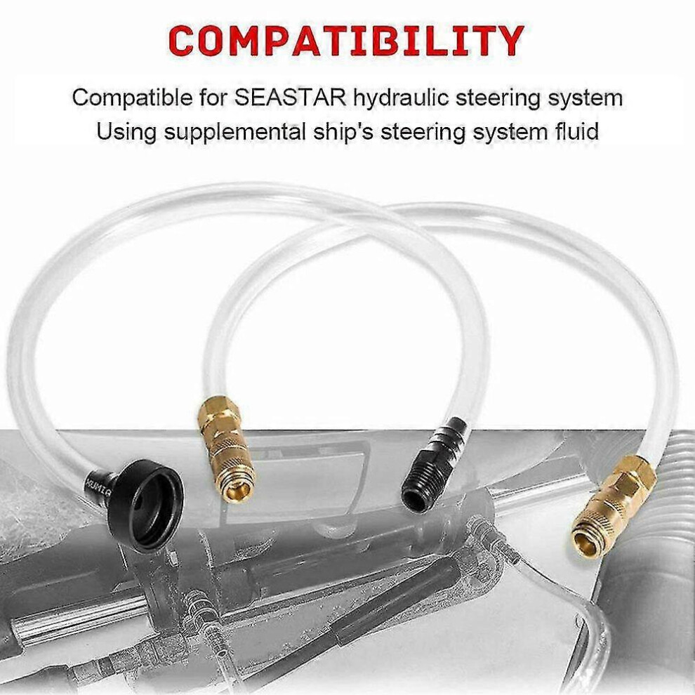 2Pcs Bleed Kit Filler Kit For Seastar Hydraulic Steering System Bridge Tube Hos-M Gold/Black 9421490194436