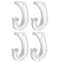 4Pcs Hanging Closet Rod Support,3/4 Closet Shelf Rod Holder,Sturdy J-Shaped Closet Brackets for Hanging