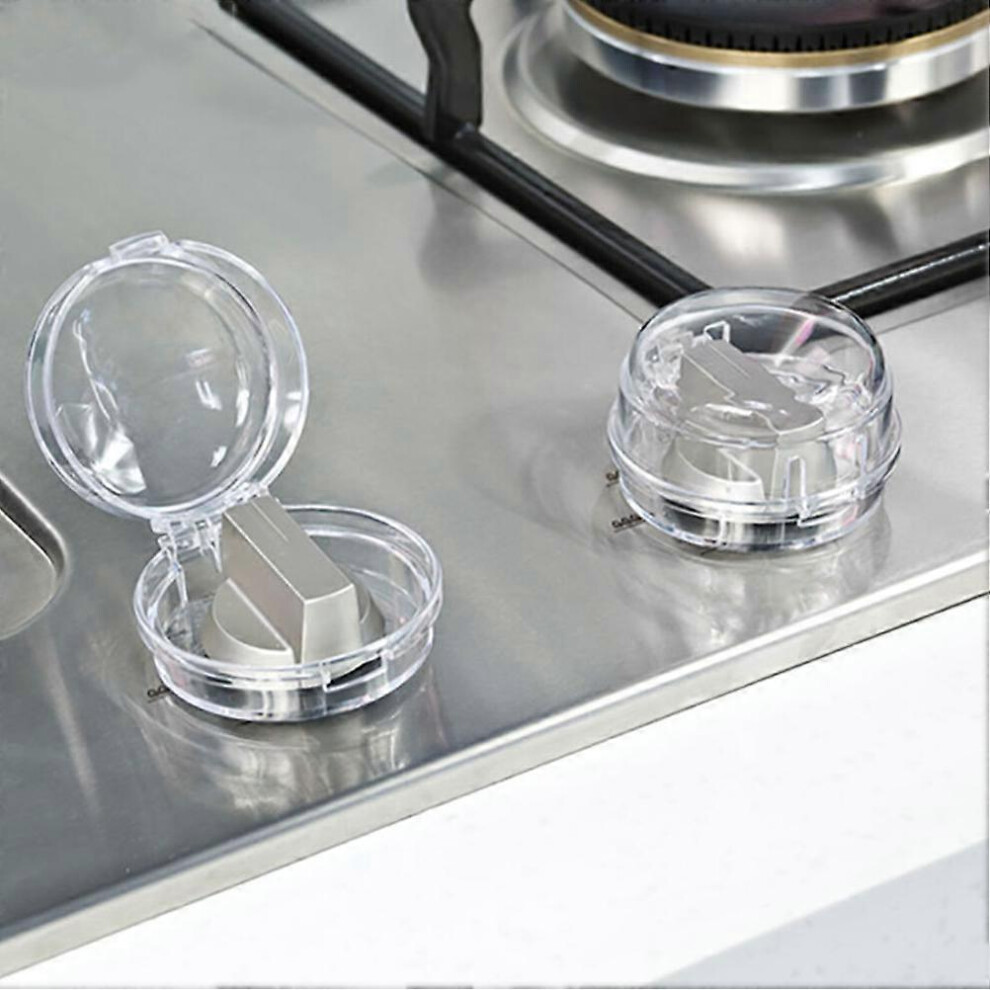 6Pcs Clear Stove Knob Safety Covers Child Safety Guards Heat Resistant Child Proof Lock for Oven Stove