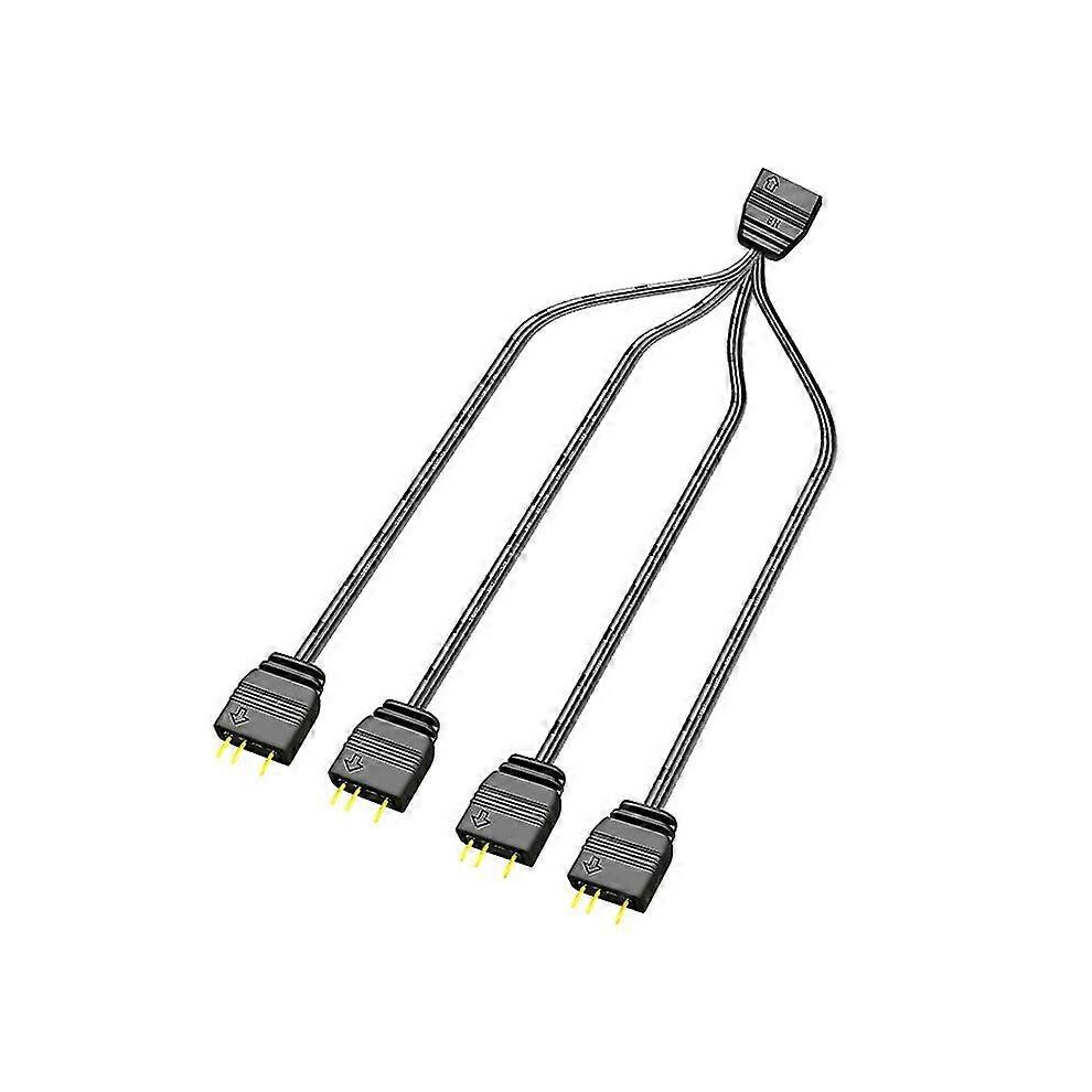Coolmoon Argb Splitter 5V 3 Pin 1 To 4 Universal 33.5Cm Mainboard Argb Extension Cable With Protective 9421490195150