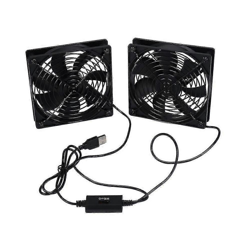 Dual 120Mm 5V Usb Powered Pc Router Fans With Speed Controller High Airflow Cooling Fan For Router Cy 9421490186233