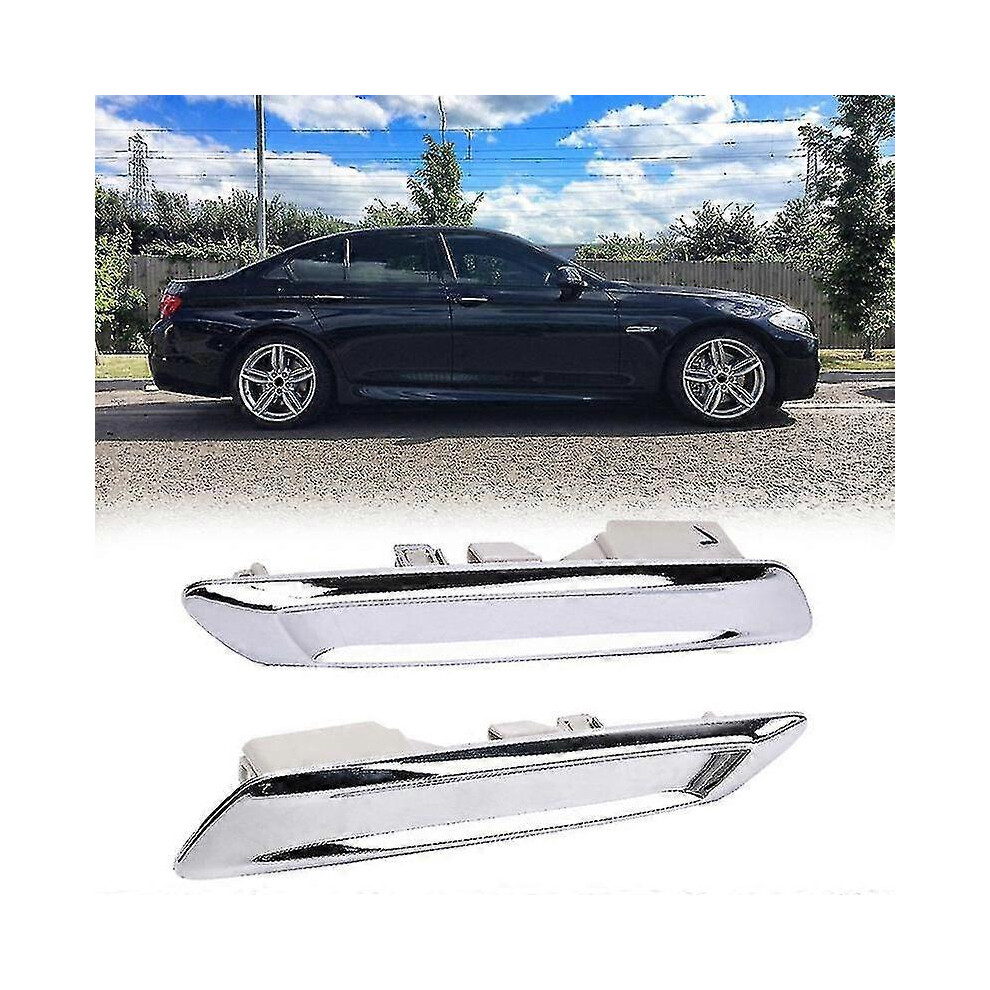 Car Front Left & Right Chrome Fender Trim Molding For- F10 F11 528I 535I 51137336645 51137336646-Am 9421490195600