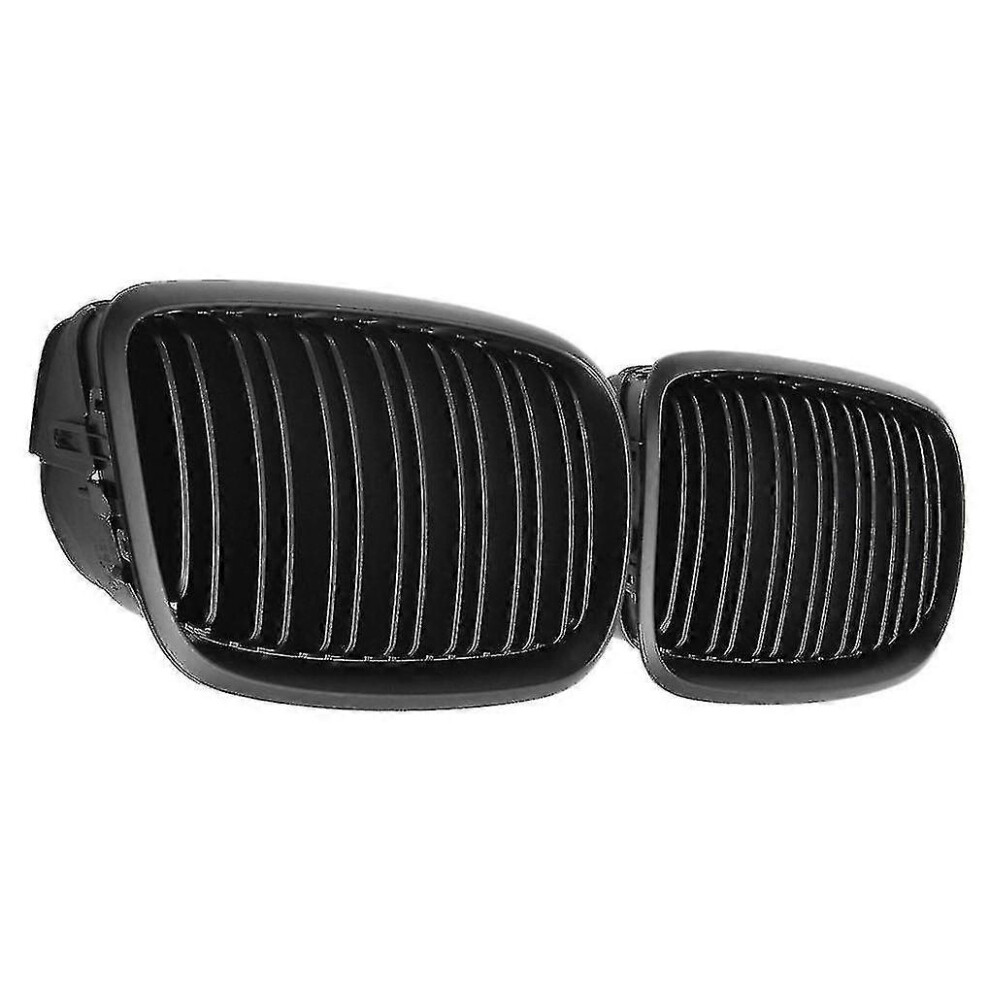 Matte Front Bumper Dual Slat Front Kidney Grill Grille For- X5 X6 E70 E71 2007-2014-Am Black 9421490195624