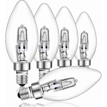 Applicable to E14 28W Halogen Candle Bulb Dimmable, Clear Glass C35 E14 SES Small Edison Screw Bulb,