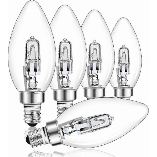 Applicable to E14 28W Halogen Candle Bulb Dimmable, Clear Glass C35 E14 SES Small Edison Screw Bulb,