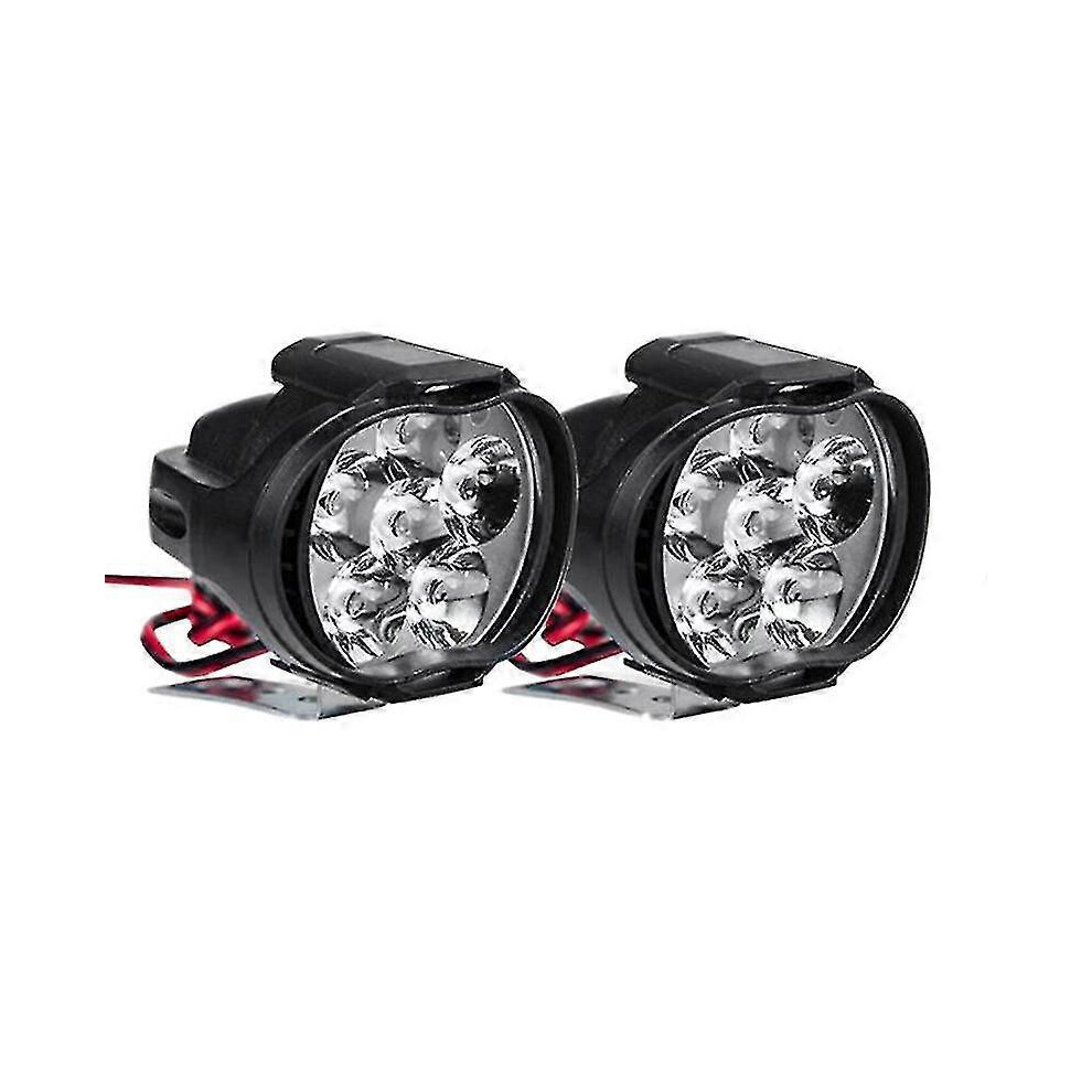 2Pcs 6 Led Motorcycle Head Assembly 10W 1000Lm Universal Scooter Atv Fog 6000K Car-M Light/White 9421490194788