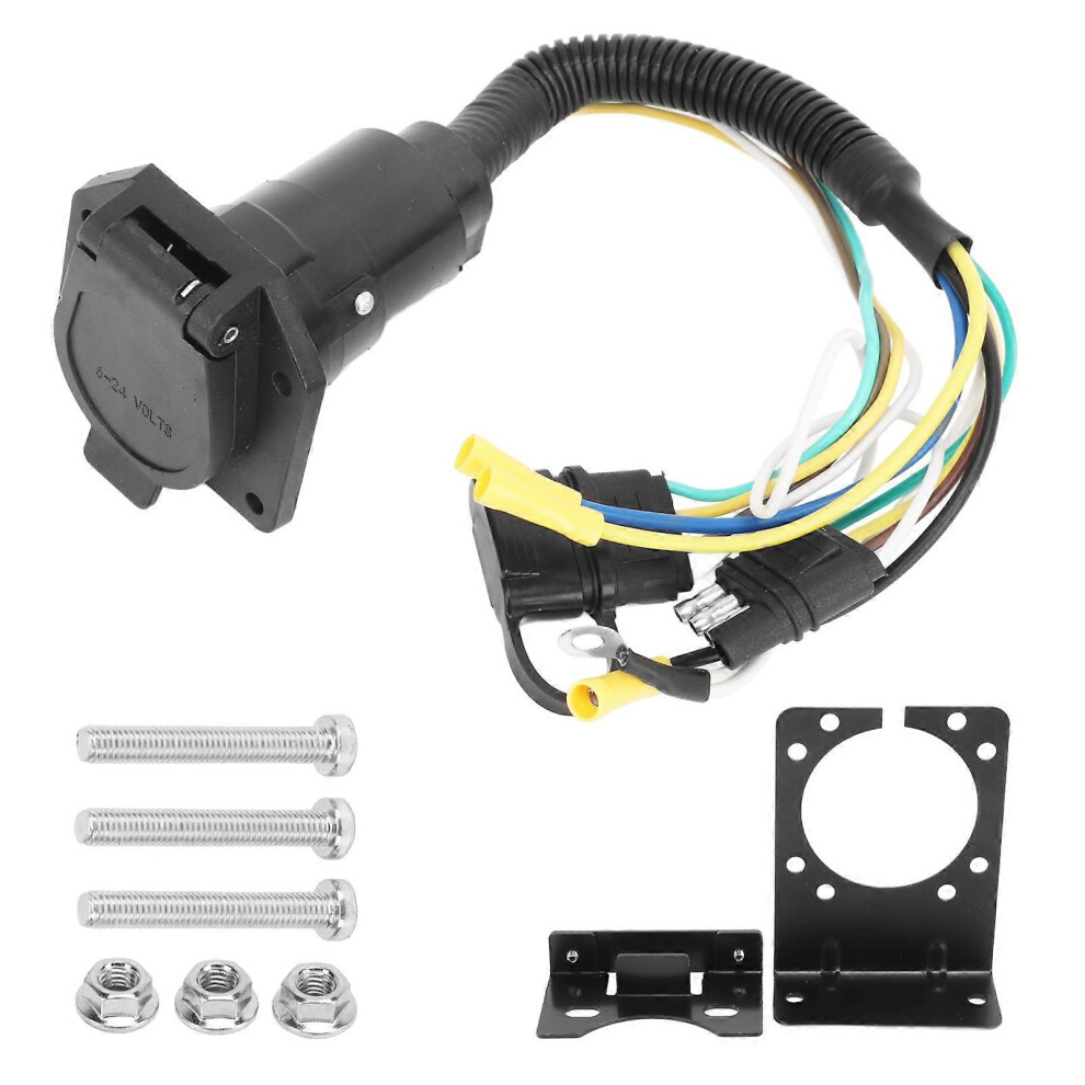 12V Trailer Wiring Adapter 4 Way Flat To 7 Way Rv Blade Stable Towing For Heavy Duty Trailers Light 9421490196867