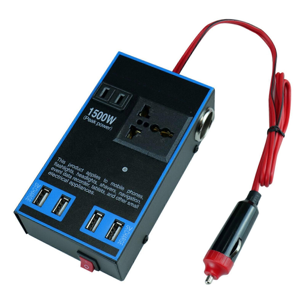 Car Power Inverter 12V 24V To 110V 220V 1500W Multifunctional Truck Home Outlet Power Converter 9421490197475