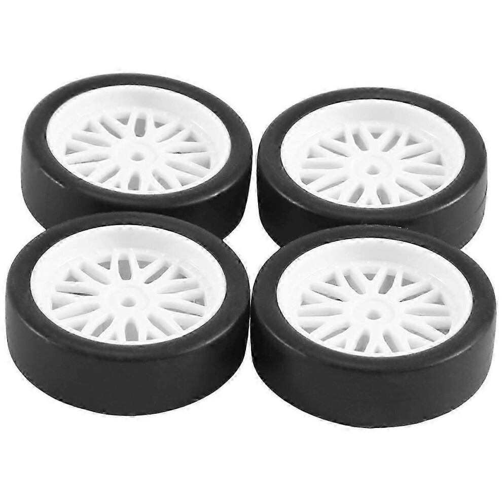 4Pcs Rc Drift Tire Wheel Hard Tyre Suitable For Ldrc Ld1801 Ld1802 Ld1803 A01 A02 A86 A86p Rc Car Upgrade Black/White 9421490188015