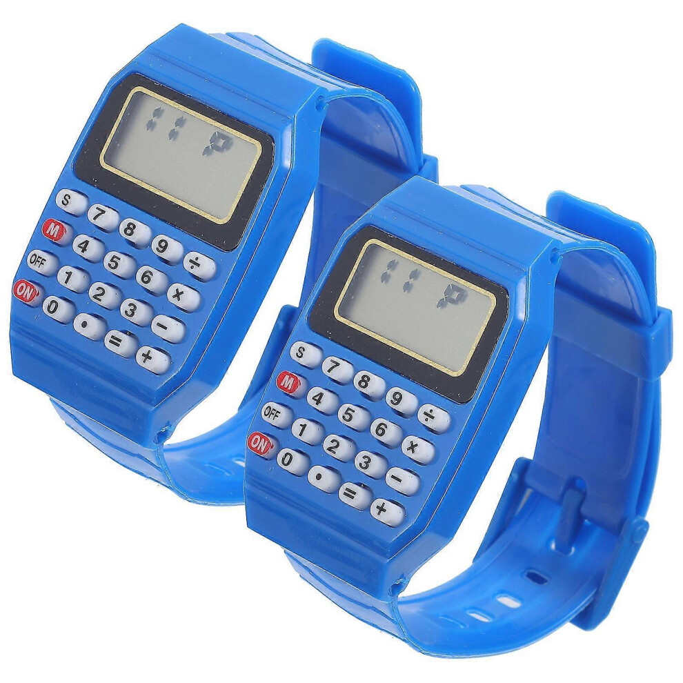Suitable For 2Pcs Watch Type Calculators Portable Calculating Watch Wrist Geometric Operation Watch 9421490188435