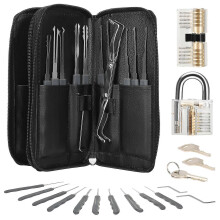 24pcs locksmith lock tools with 2pcs transparent lock practice kit hand tool hardware