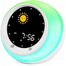 Zon & Maan Opkomst Kinderwekker Kinder Slaaptrainer Slaapgeluidsmachine Wake Up Light & Nacht