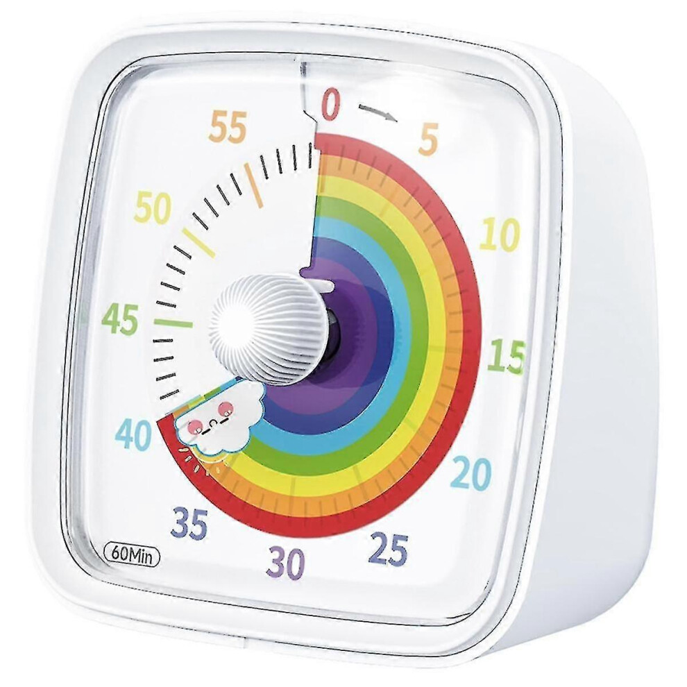 60-Minute Visual Timer With Night Countdown Timer,Pomodoro Timer With Rainbow Pattern For Kids Light