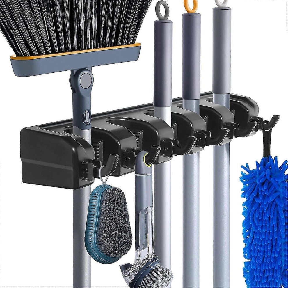 Mop- en bezemhouder, wandmontage, bezemorganizer, dweilhouder, schoonmaakbenodigdheden voor thuis