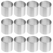 Lot de 12 moules à gâteau ronds en acier inoxydable pour mousse