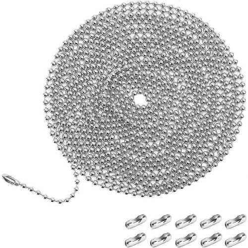 lämplig för 3M Blind Chain, Roller Chain Beaded Zipper Extension, Chain Ball Roller Chain Silver, med