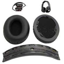 1 Paar Ersatz-Ohrpolster + Kopfbügelkissen, kompatibel mit Beats By Dr Dre Studio 1.0 Kopfhörer