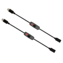 Interruptor de encendido USB tipo C con luz indicadora, cable de extensión USB-C macho a hembra, interruptor