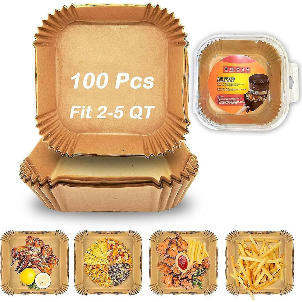 Air Fryer Liners Compatible With Ninja Dual - 100pcs Disposable Parchment Liners, Food Grade -CDSX