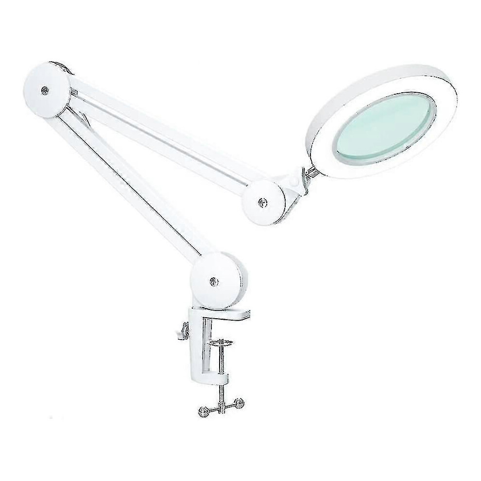 Magnifying Lamp - Magnifier With 5 Diopter - With Clamp, Swivel Arm, Dimmable, 3 Color Modes, Light 9421490192913