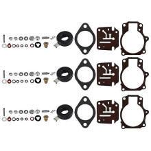 3 x Carburetor Rebuild Repair Kit and Float Fit for Evinrude 396701 65 70 75