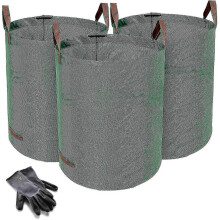 Sacchi per rifiuti da giardino resistenti - 272 litri - 3 sacchi - In omaggio 1 paio di guanti da giardinaggio